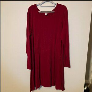 Old Navy XXL Long Sleeve Tshirt Dress Burgandy